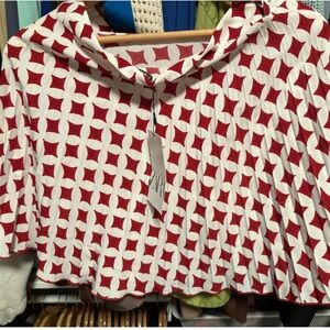 Printed pleated mini skirt